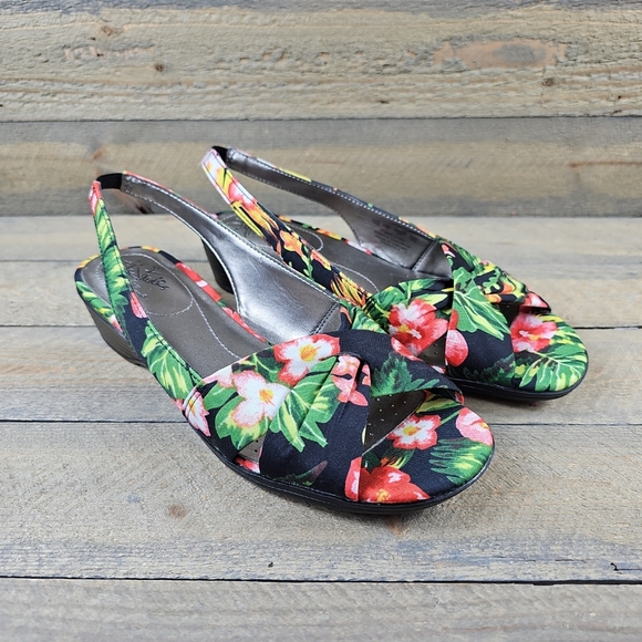 Life Stride Soft System Mimosa 2 Slingback Open Toe Women's Floral Sandals - Picture 3 of 11